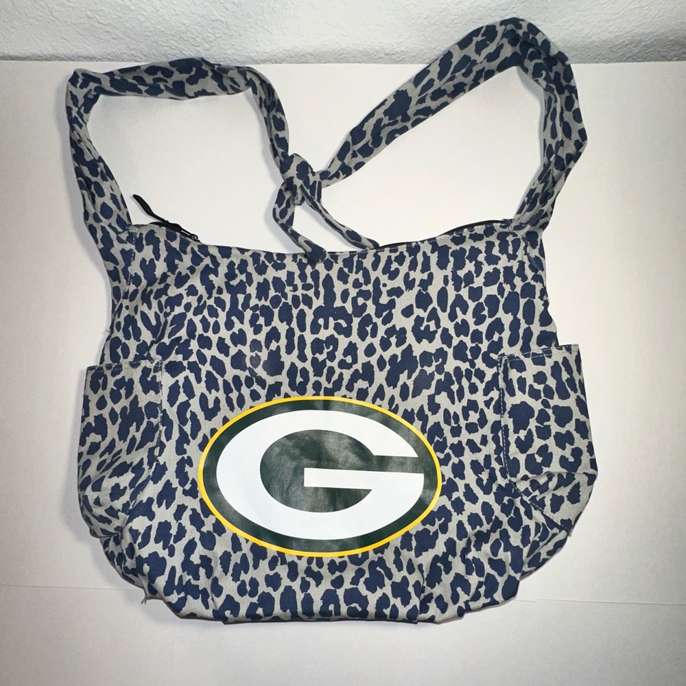 NFL Green Bay Packers Tailgate Canvas Tote Bag Purse Football Beach Gym Leopard